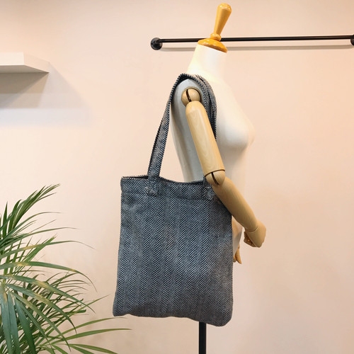 TOTE ECO SHOPPING TRAVEL Herringbone Eco Bag Back 