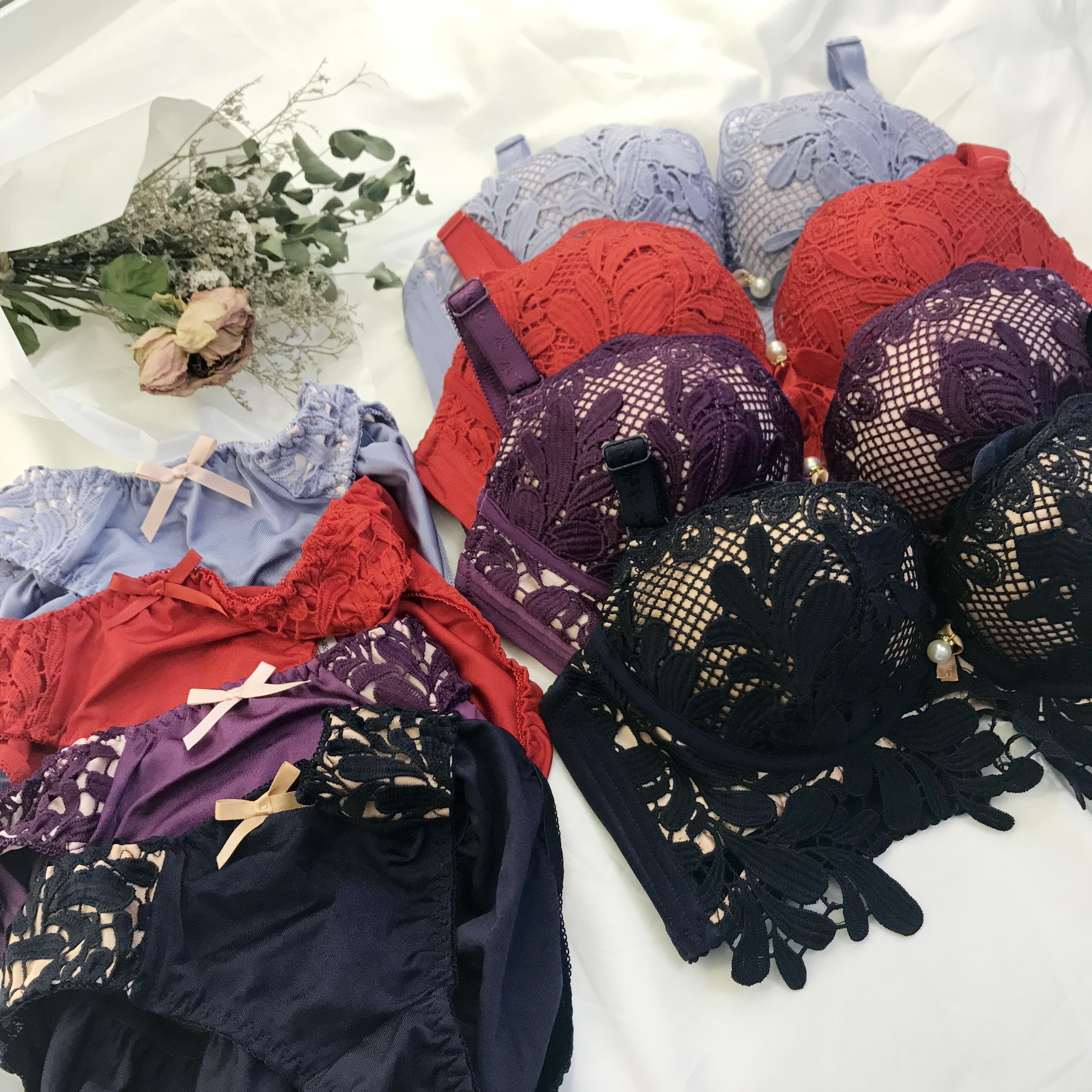 set lace beauty Wangfomong bra panties set underwe