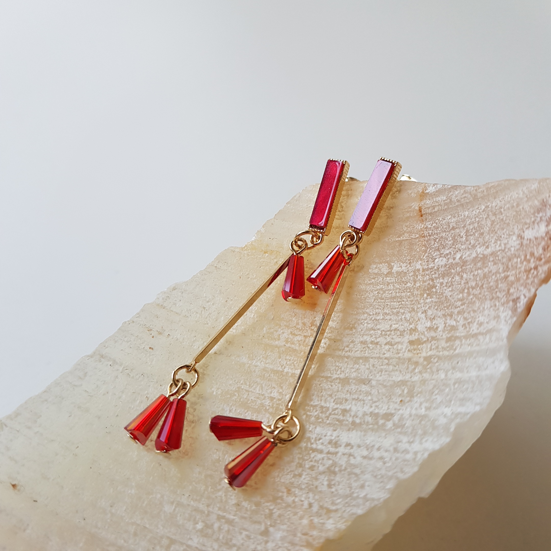 Diane Crystal Drop Earrings 4color Unique Design S