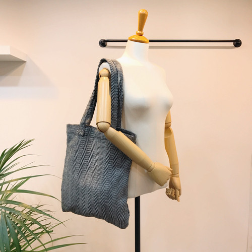 TOTE ECO SHOPPING TRAVEL Herringbone Eco Bag Back 