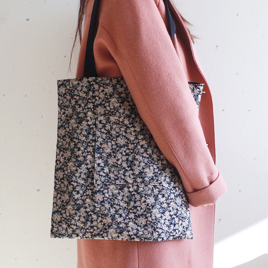 TOTE ECO SHOPPING TRAVEL Ash Black Double-sided Ec