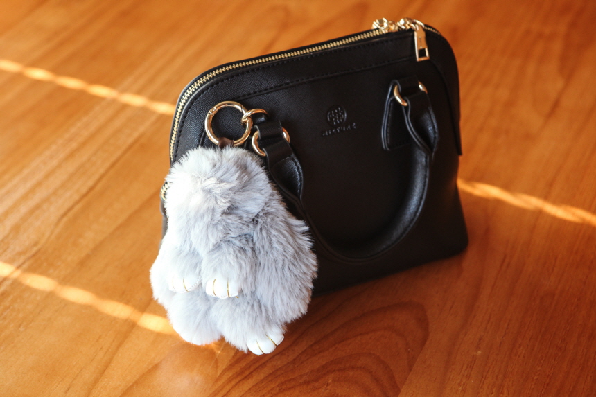 Rabbit fox fox ring pom-fox bag key ring key mater