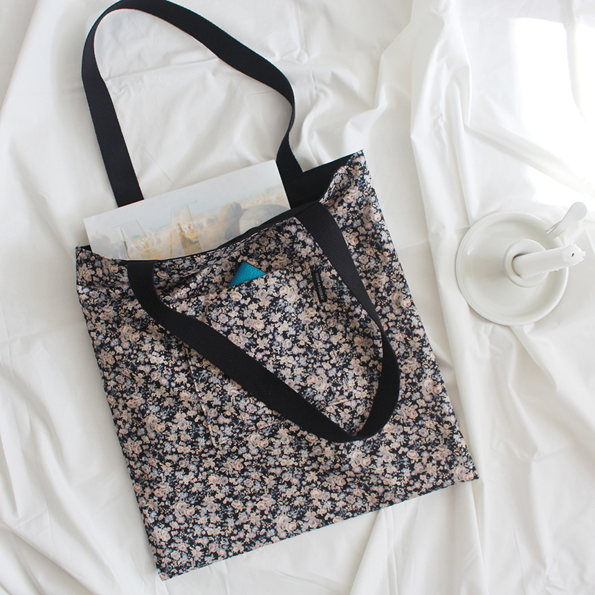 TOTE ECO SHOPPING TRAVEL Ash Black Double-sided Ec