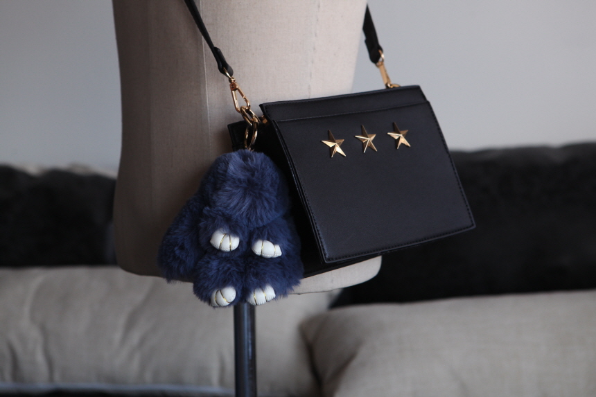 Rabbit fox fox ring pom-fox bag key ring key mater