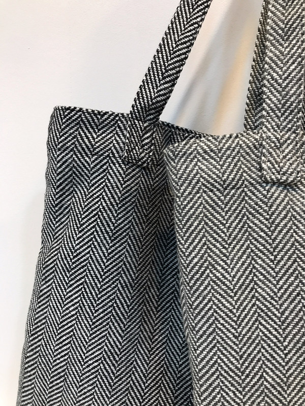 TOTE ECO SHOPPING TRAVEL Herringbone Eco Bag Back 