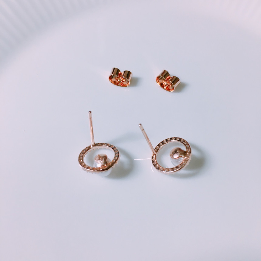 Lucy Round Cubic Pearl Earrings LKJ0953 Women's