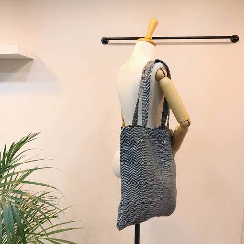 TOTE ECO SHOPPING TRAVEL Herringbone Eco Bag Back 