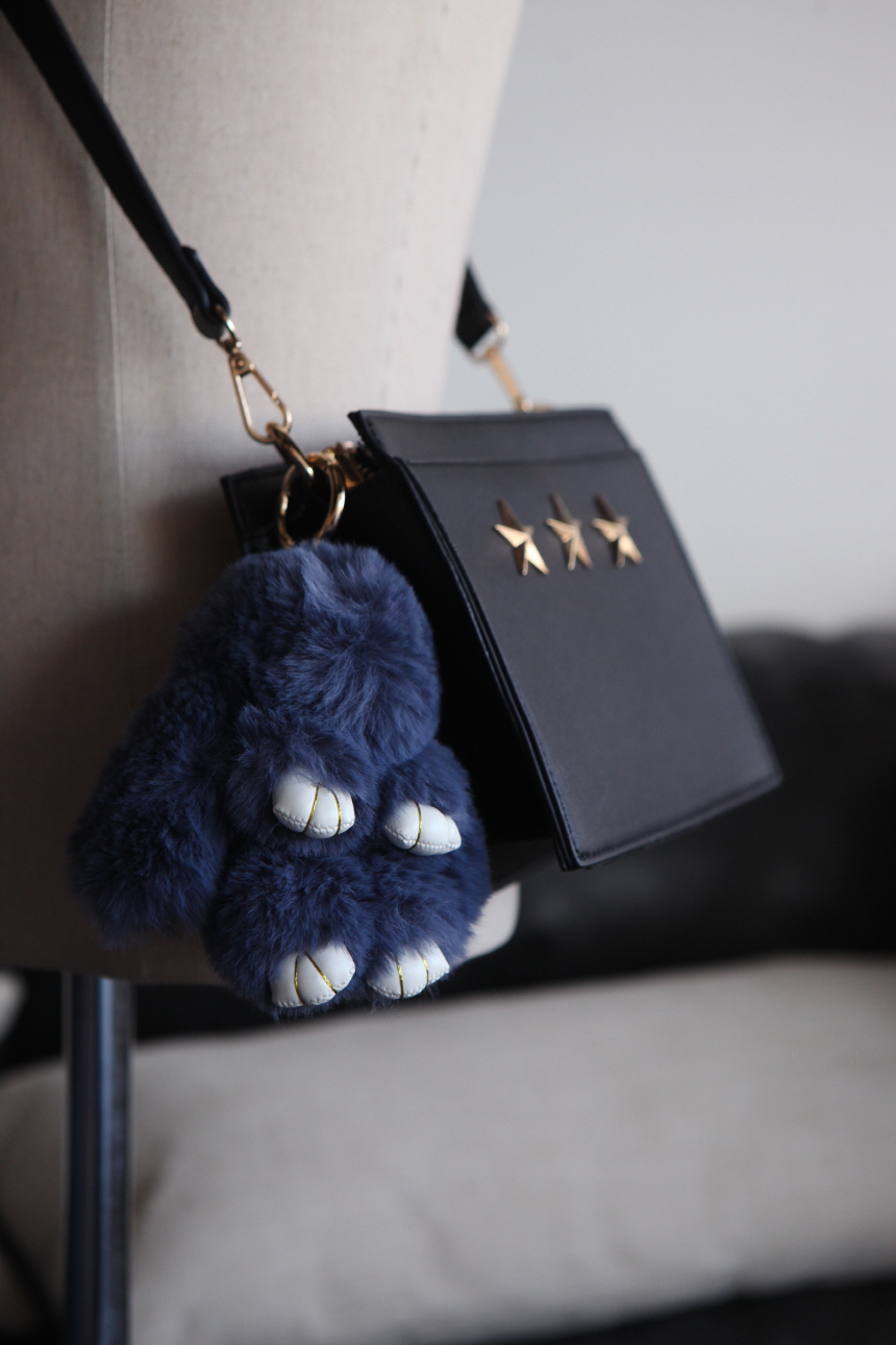 Rabbit fox fox ring pom-fox bag key ring key mater