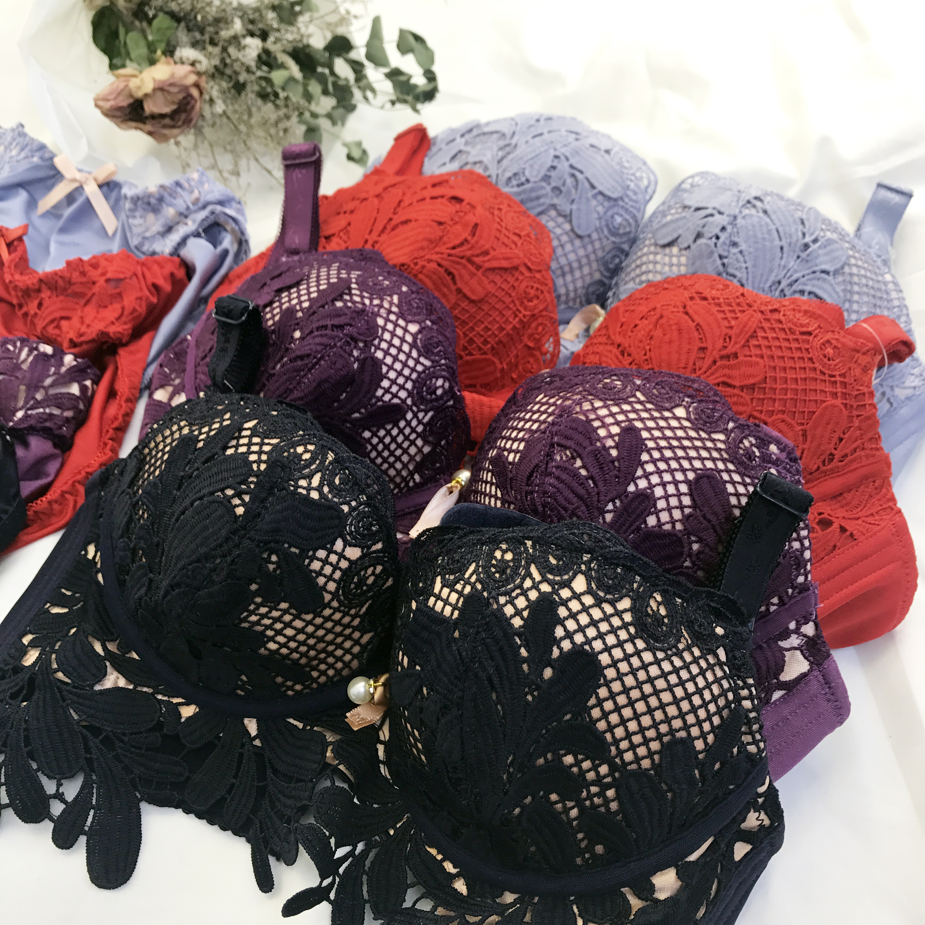 set lace beauty Wangfomong bra panties set underwe