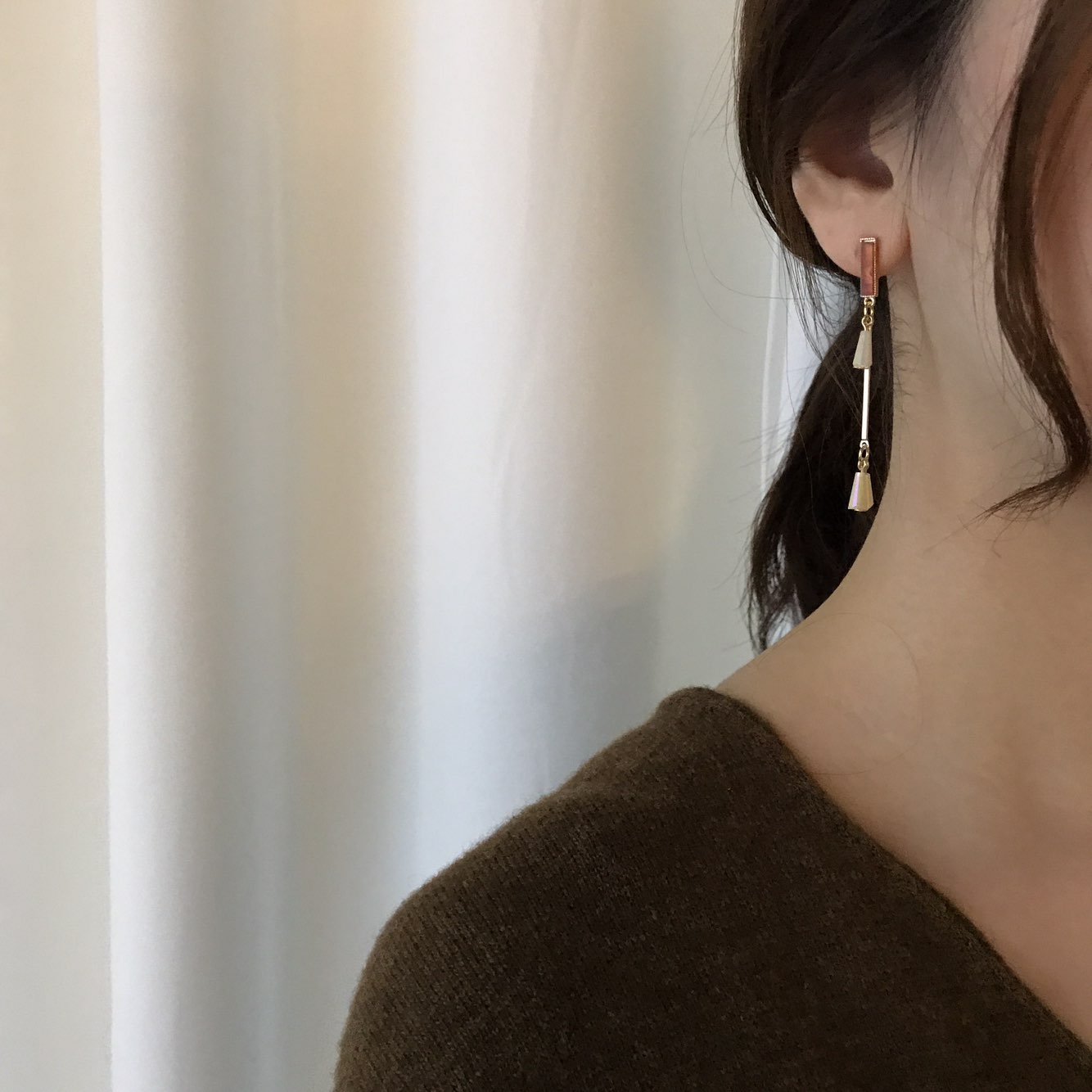 Diane Crystal Drop Earrings 4color Unique Design S