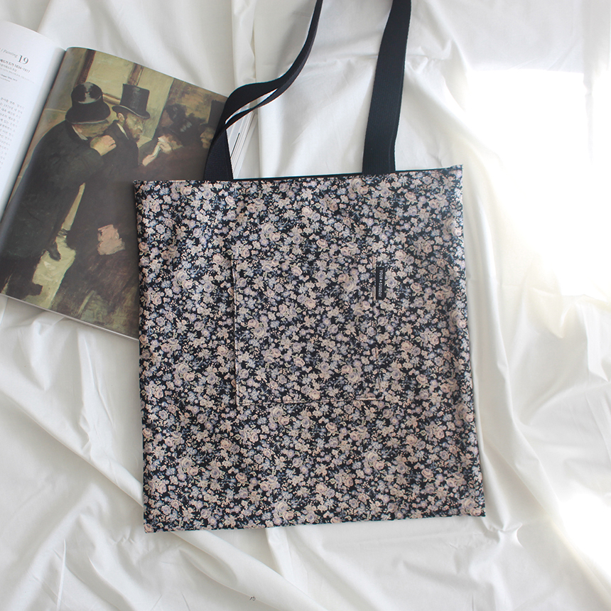 TOTE ECO SHOPPING TRAVEL Ash Black Double-sided Ec