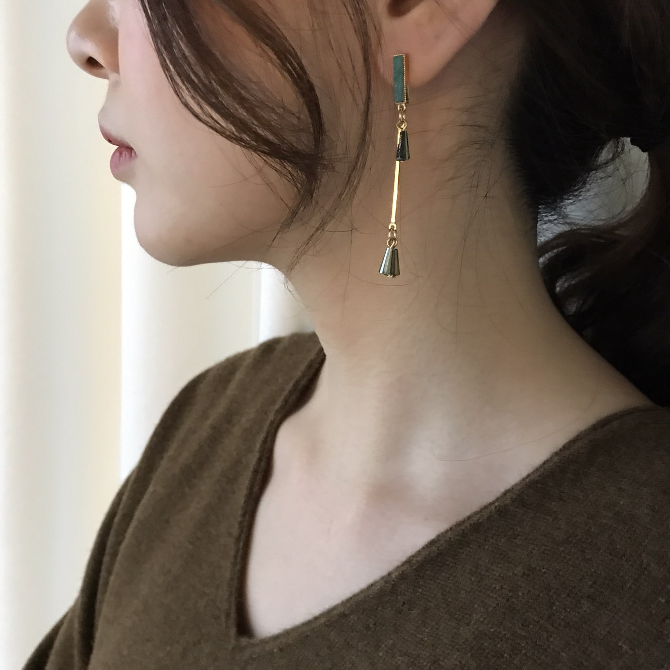 Diane Crystal Drop Earrings 4color Unique Design S