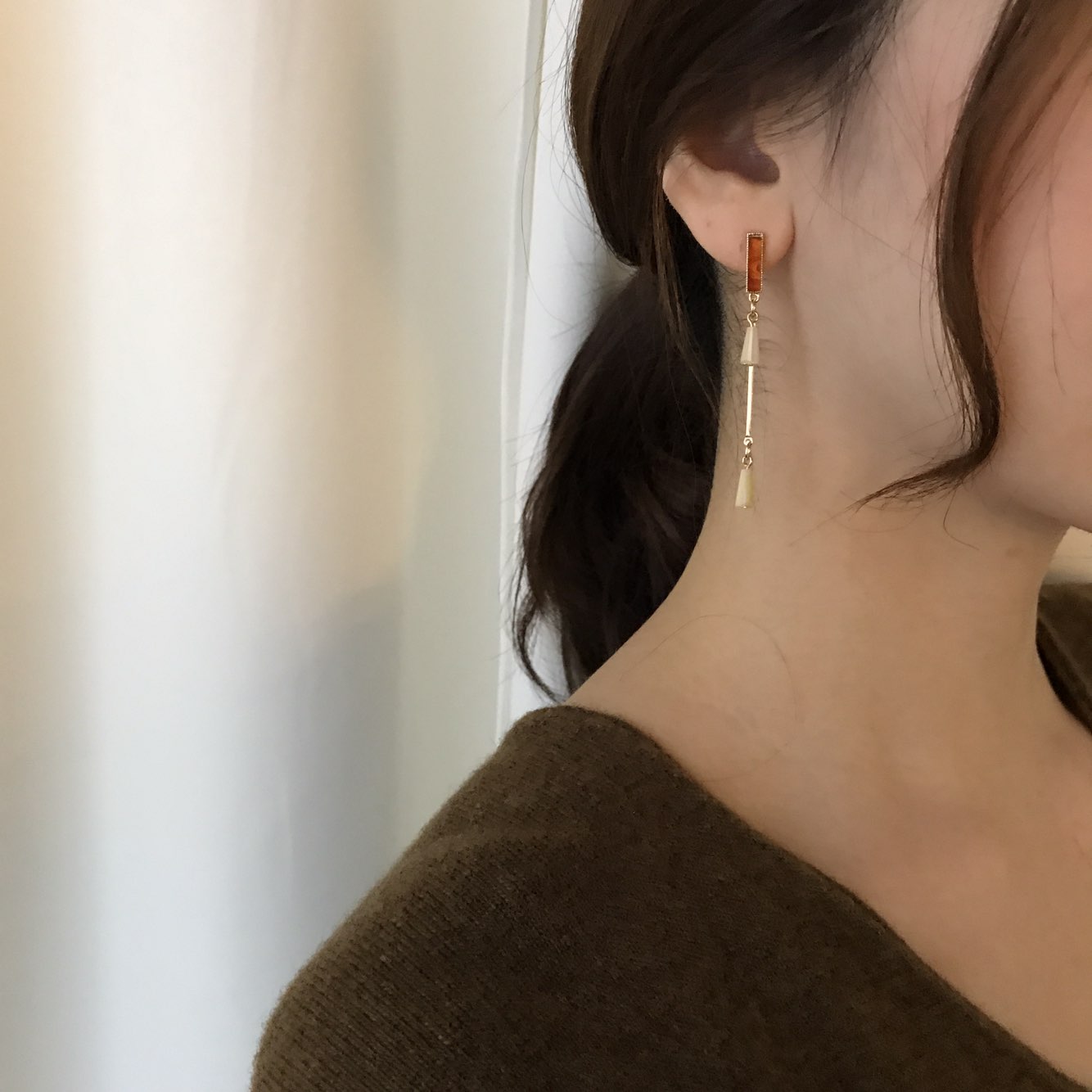 Diane Crystal Drop Earrings 4color Unique Design S