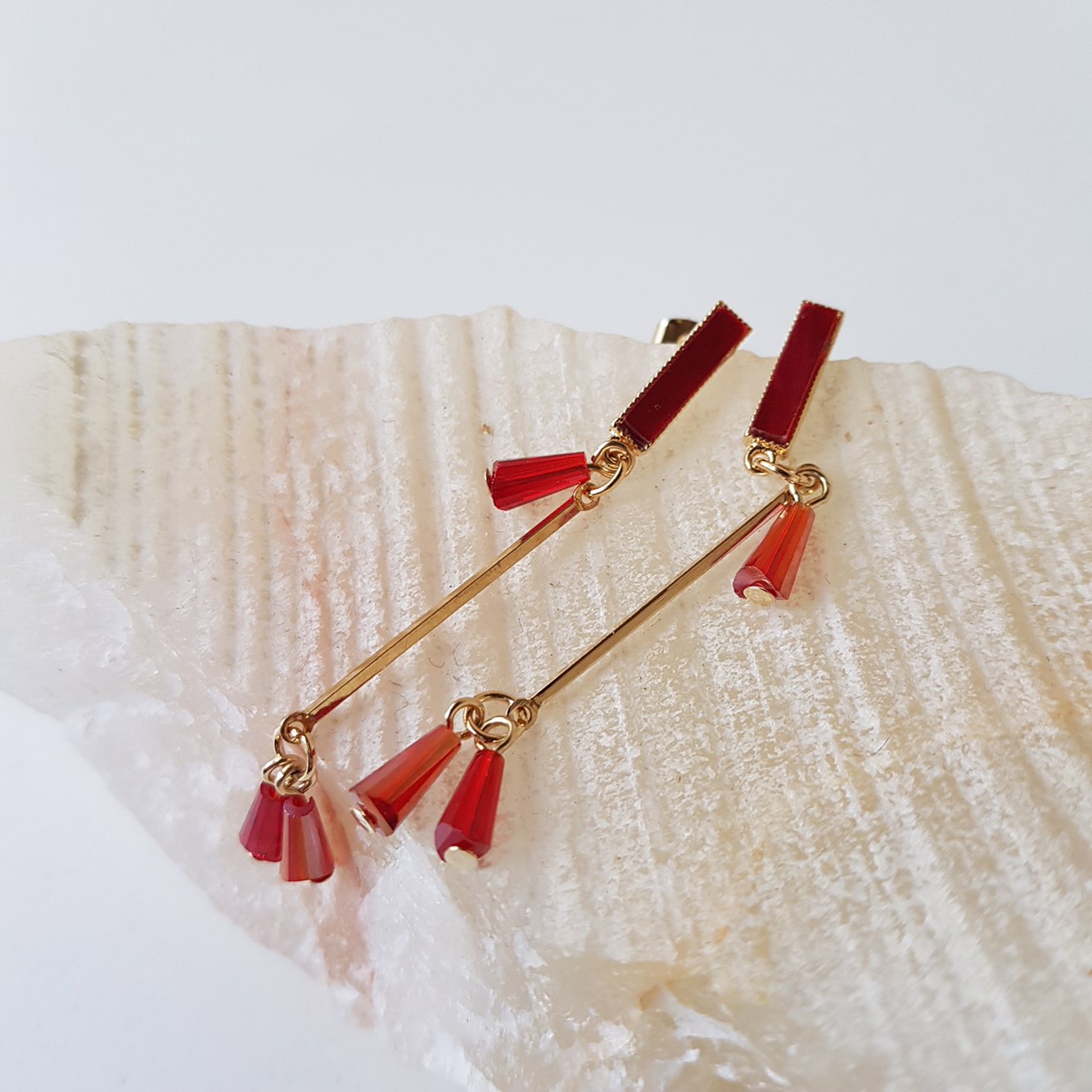 Diane Crystal Drop Earrings 4color Unique Design S