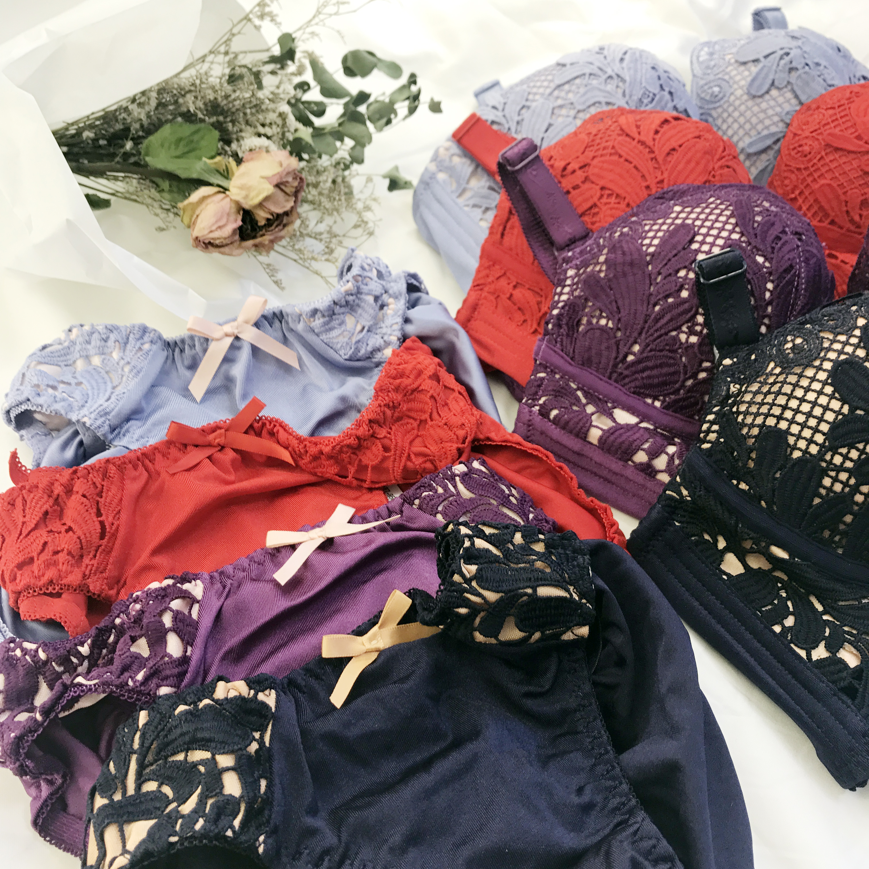 set lace beauty Wangfomong bra panties set underwe