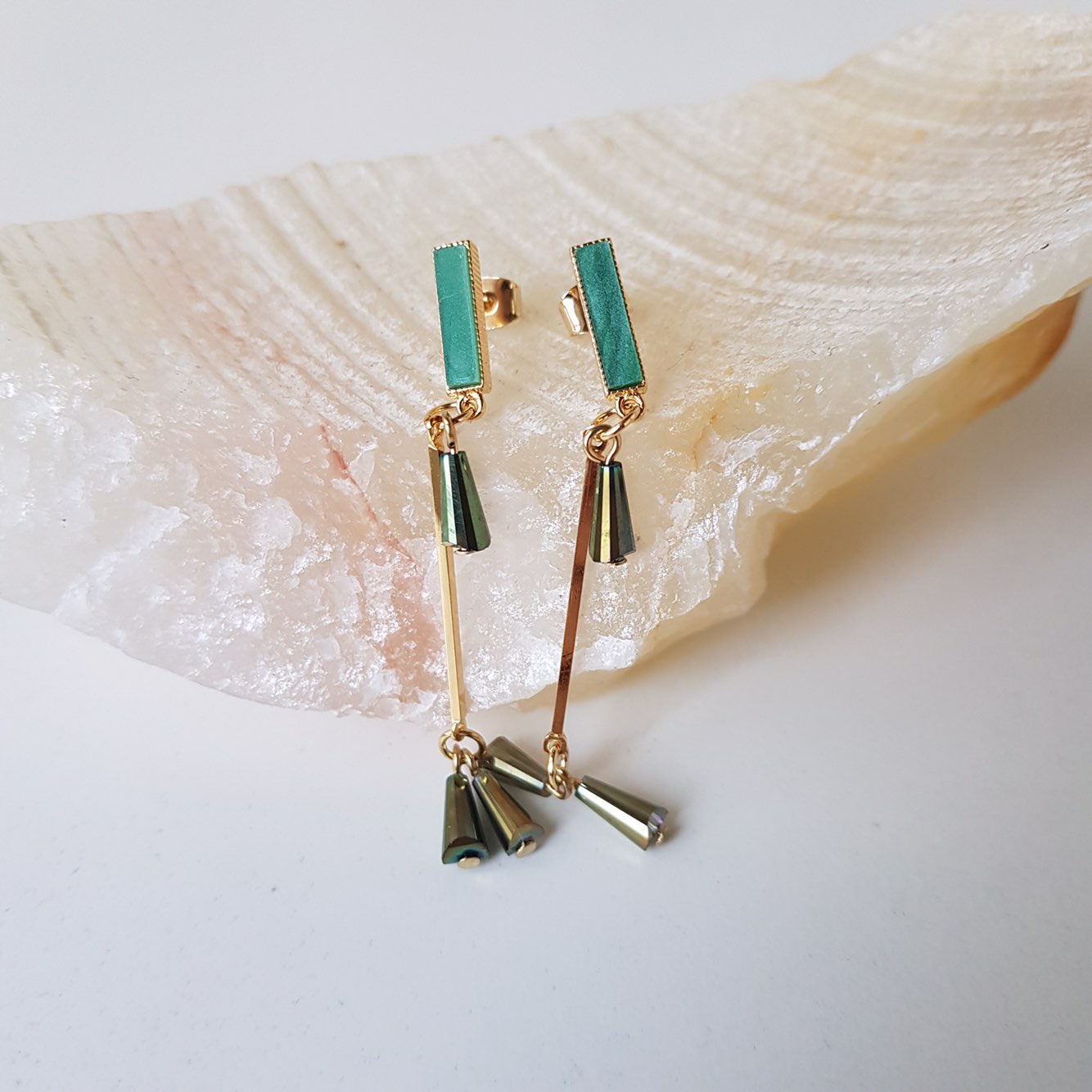 Diane Crystal Drop Earrings 4color Unique Design S