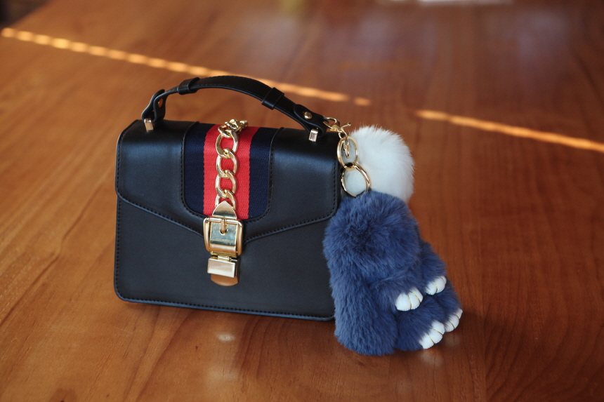 Rabbit fox fox ring pom-fox bag key ring key mater