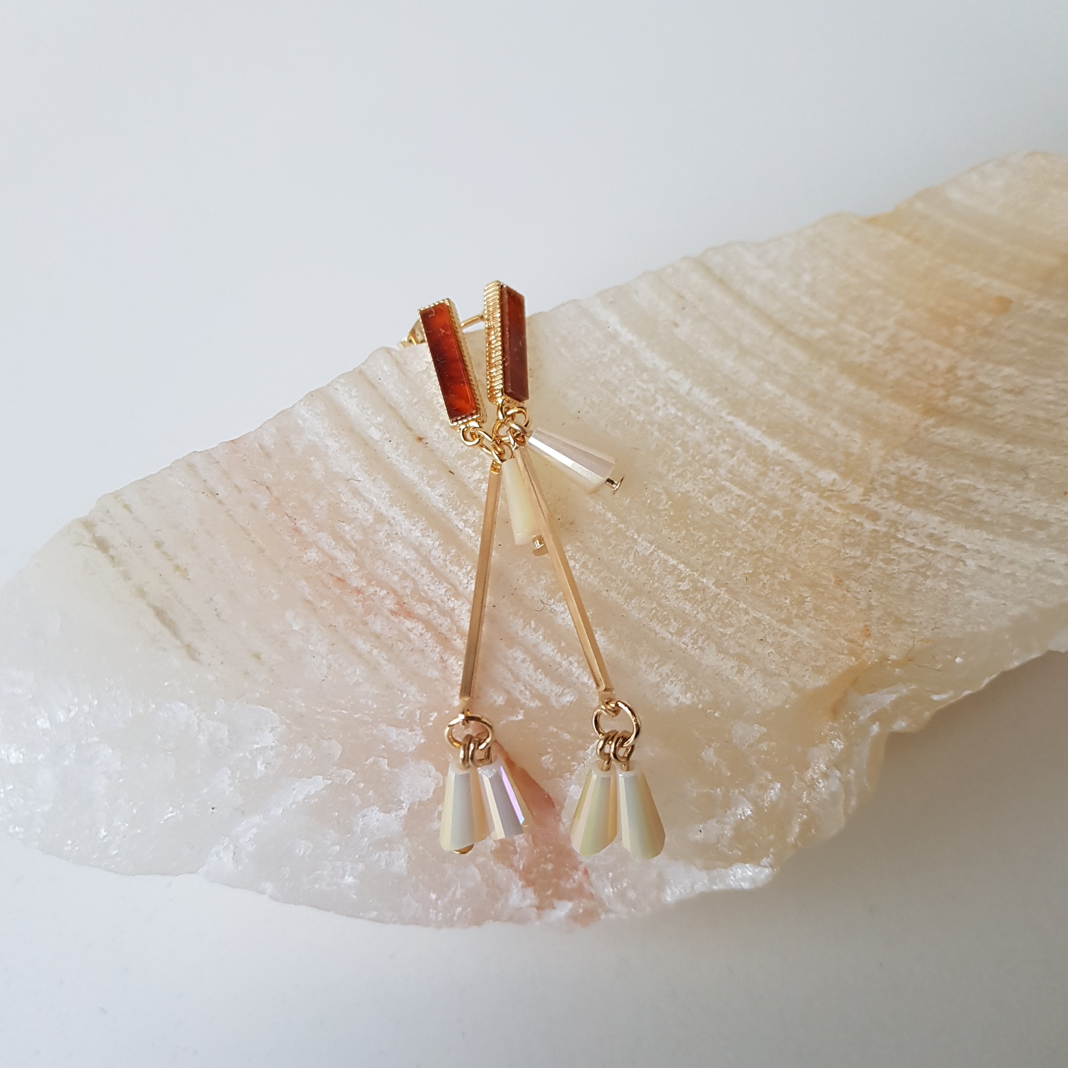 Diane Crystal Drop Earrings 4color Unique Design S