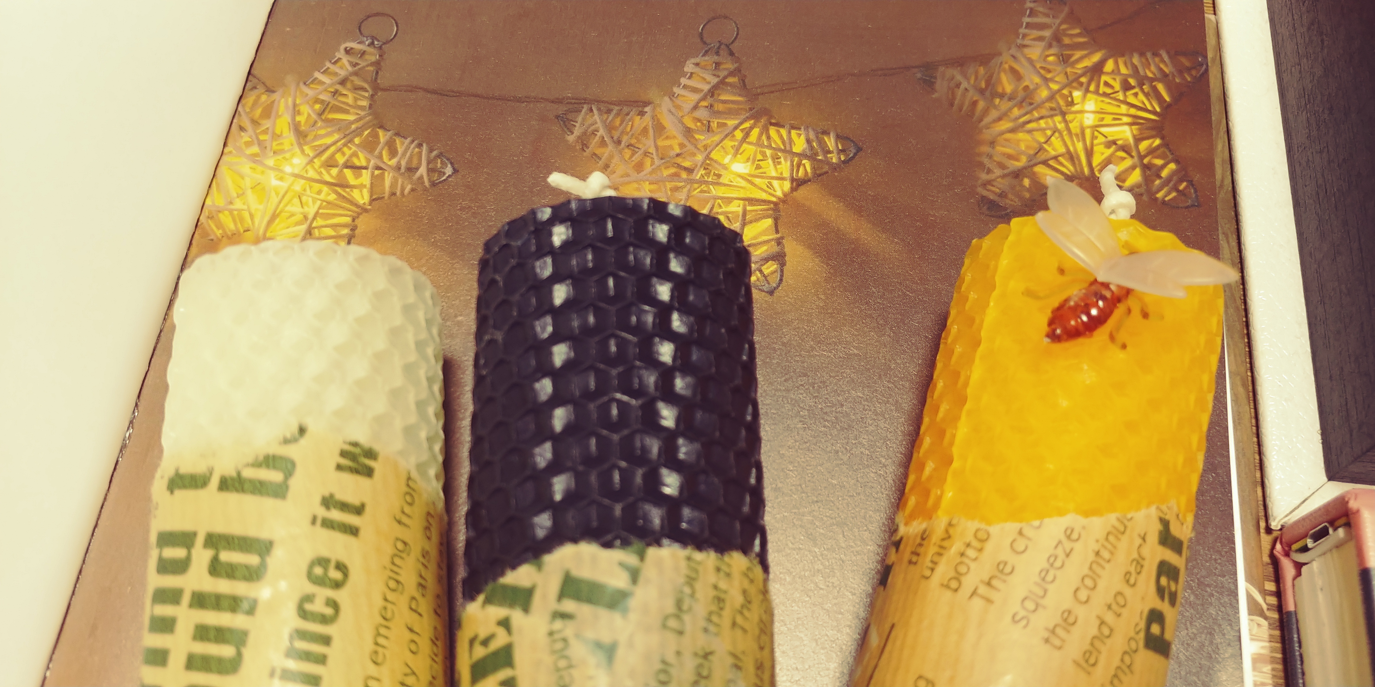 Candle sense natural beeswax 3 wax set Christmas g