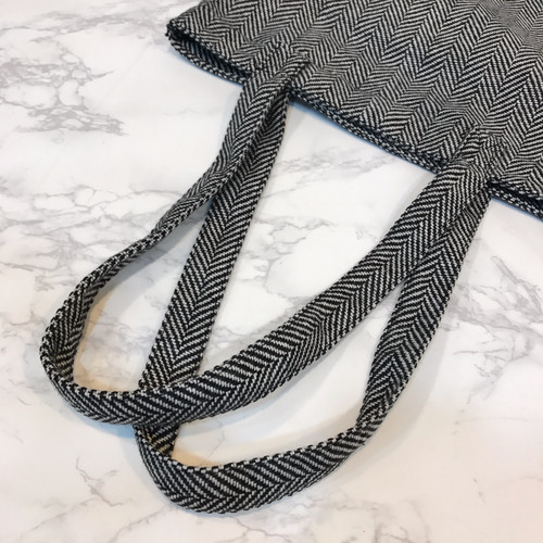 TOTE ECO SHOPPING TRAVEL Herringbone Eco Bag Back 