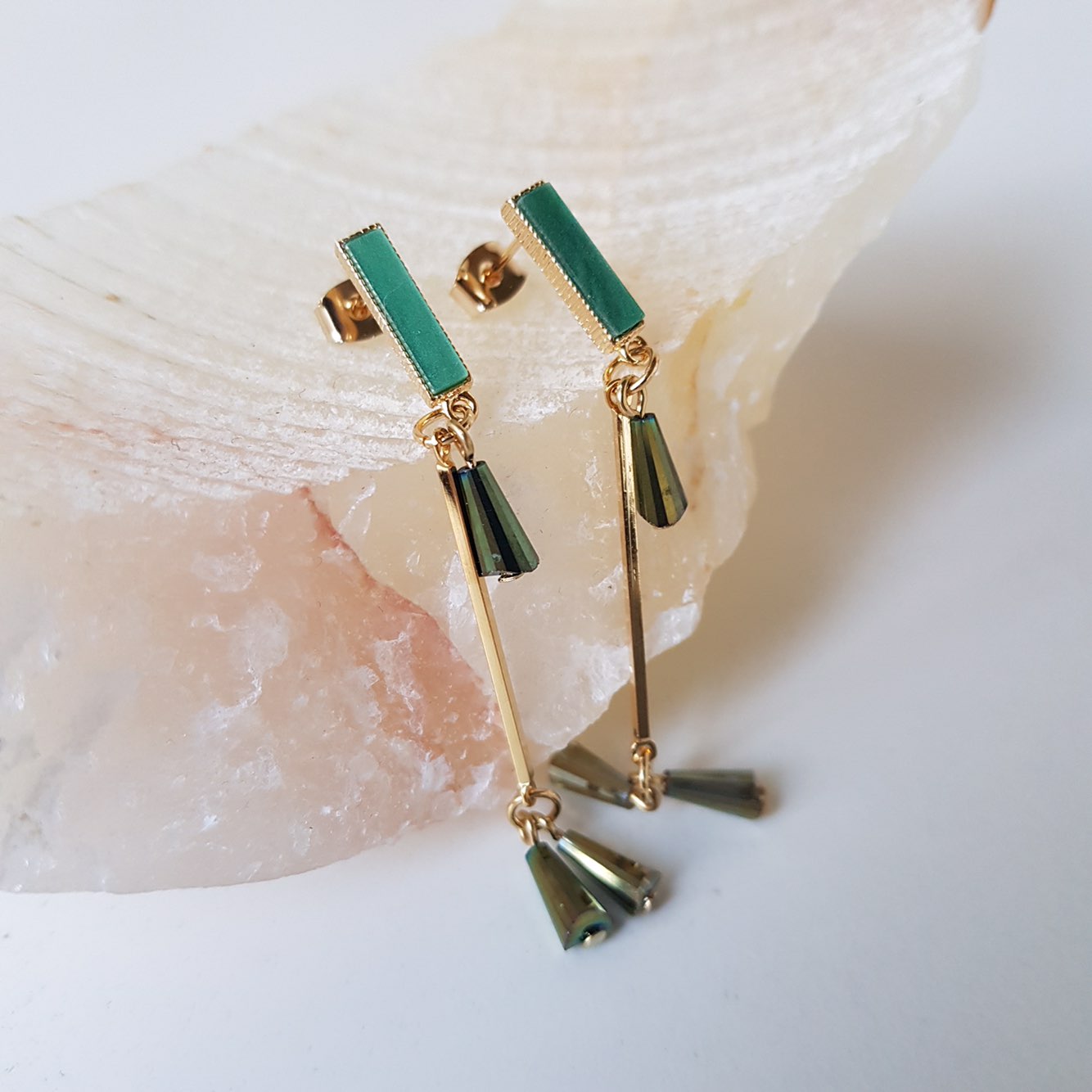 Diane Crystal Drop Earrings 4color Unique Design S