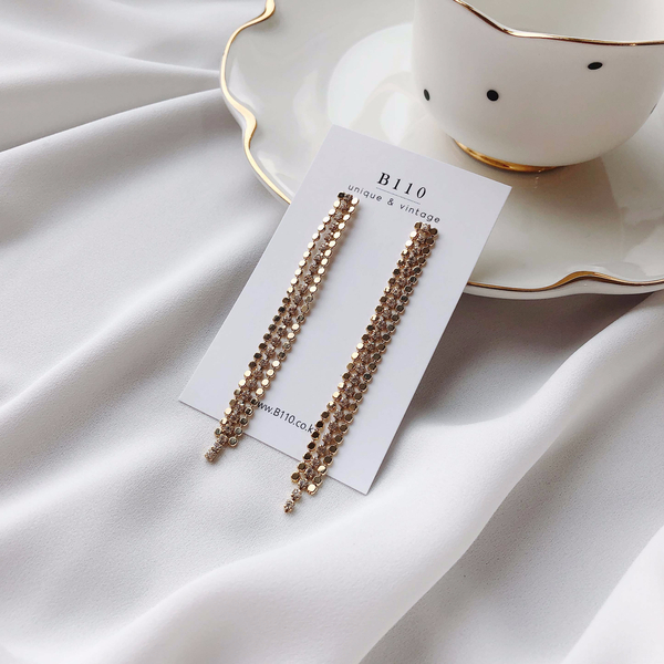 Star Lane Silver Cubic Long Drop Earrings 3color C