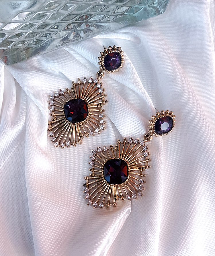 Dolce Purple Vintage Earrings Retrofit Look-a-fash