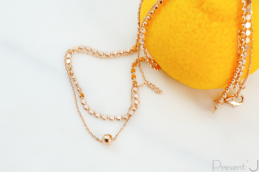 14k 18k layered two-ball necklace 30 men 2 women