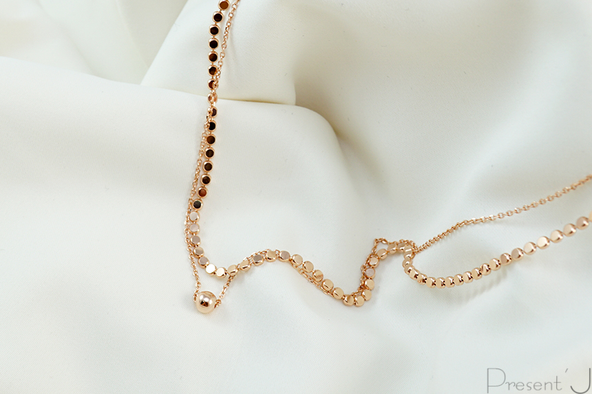 14k 18k layered two-ball necklace 30 men 2 women