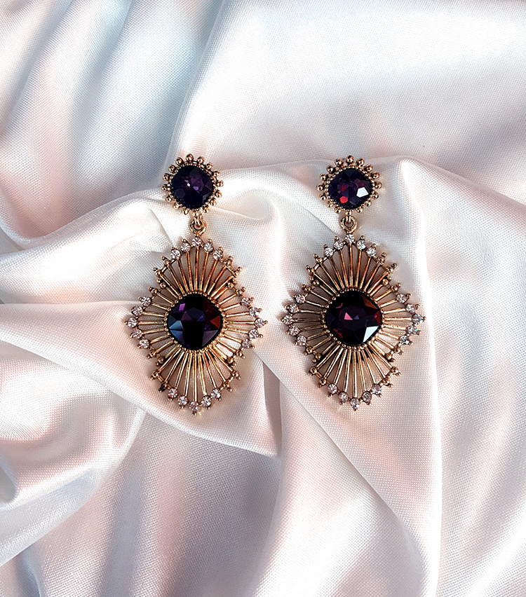 Dolce Purple Vintage Earrings Retrofit Look-a-fash