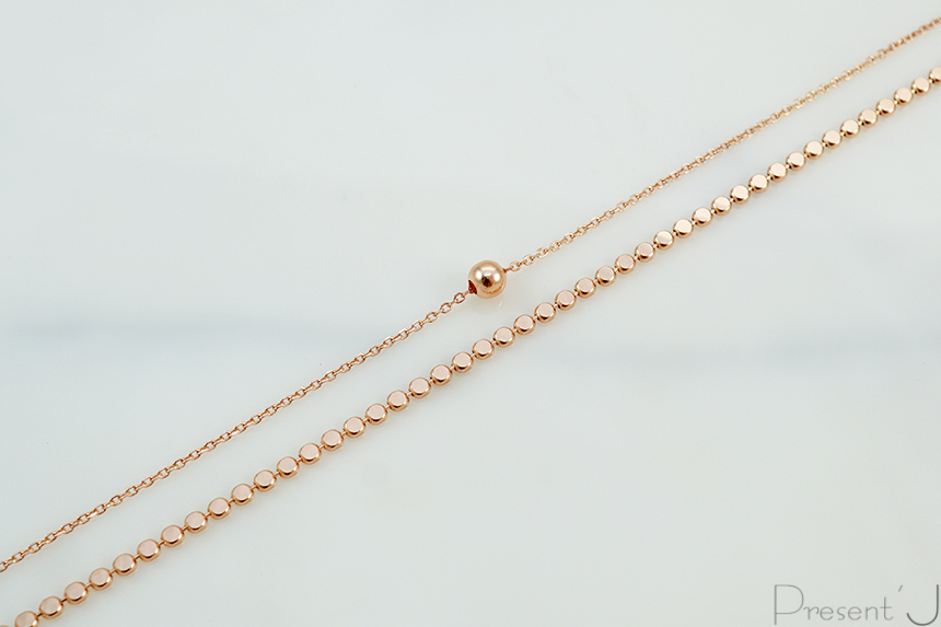 14k 18k layered two-ball necklace 30 men 2 women