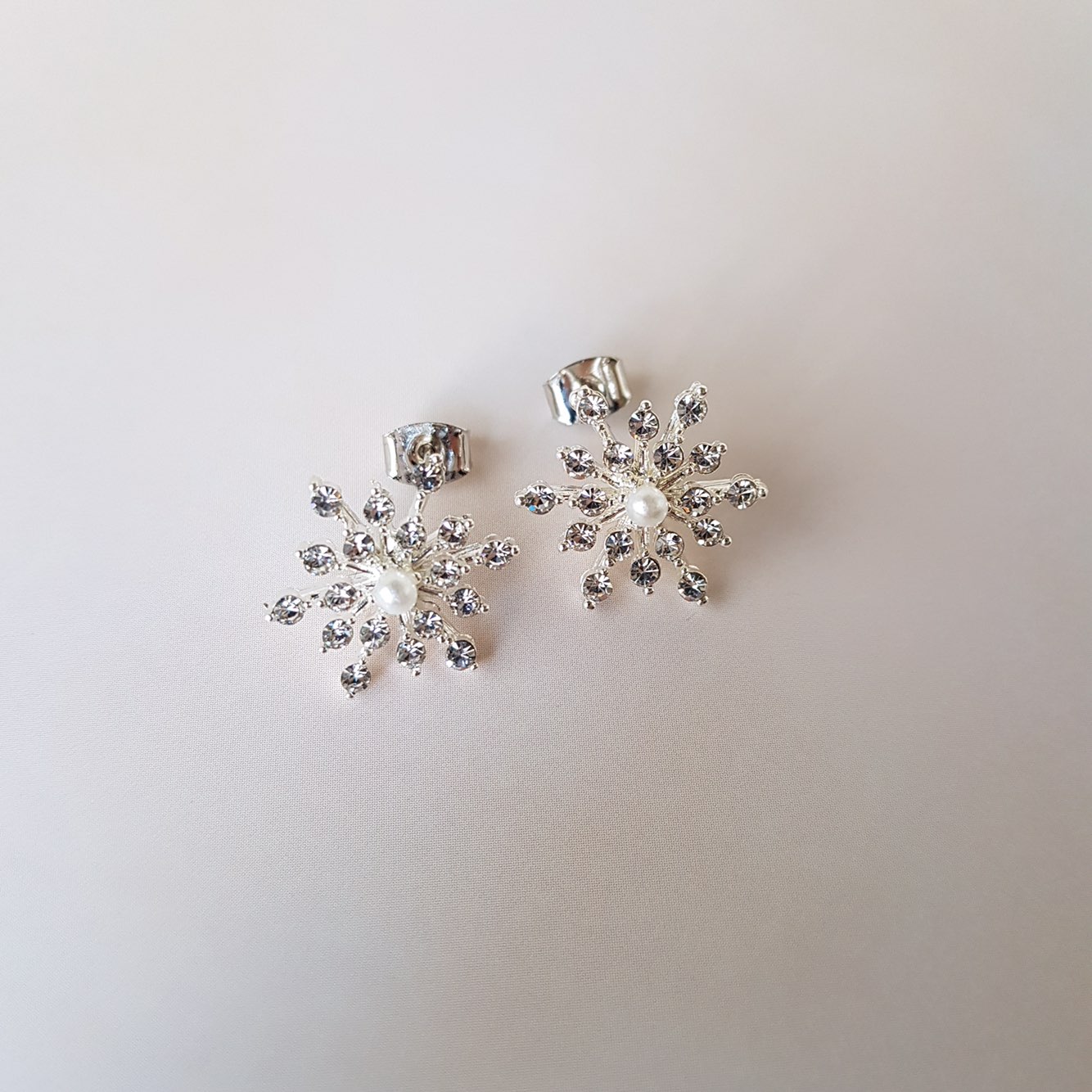Erin Snow Flower Cubic Daily Earring 3color Weddin