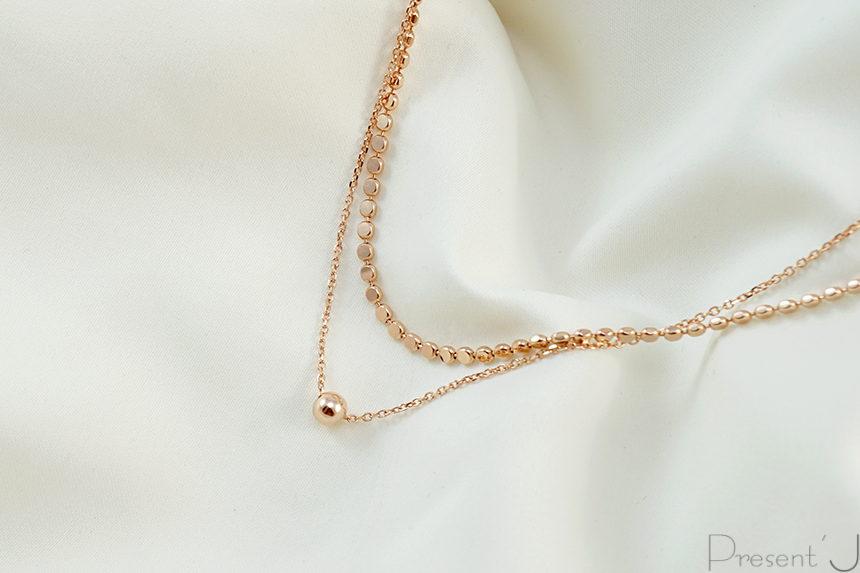 14k 18k layered two-ball necklace 30 men 2 women