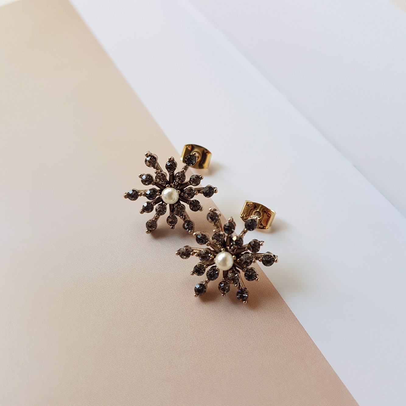 Erin Snow Flower Cubic Daily Earring 3color Weddin