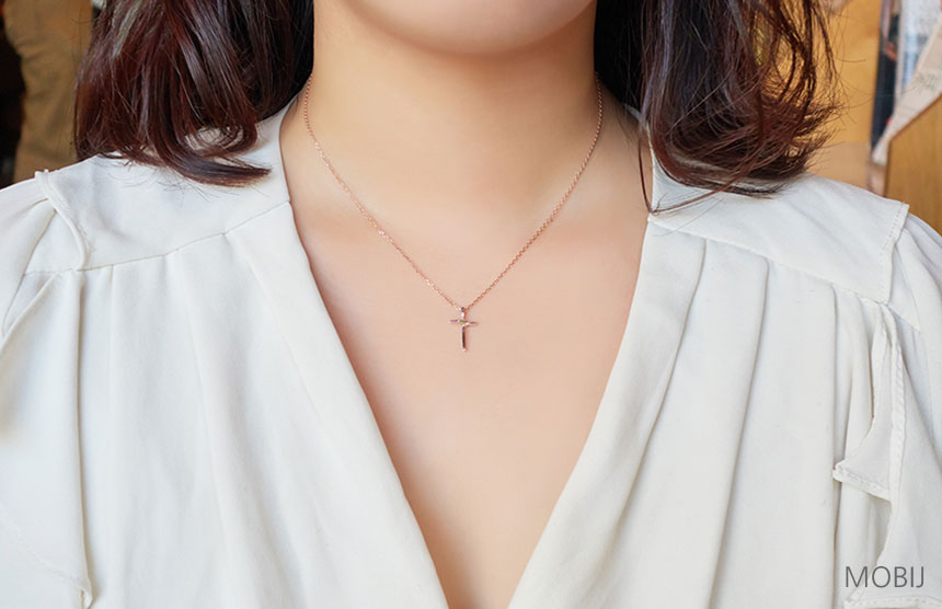 14K 18K Green Diabolic Cross Necklace Girl Gift Ch