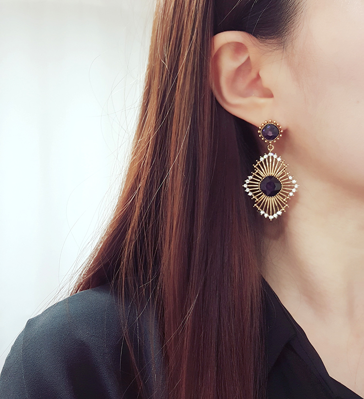 Dolce Purple Vintage Earrings Retrofit Look-a-fash