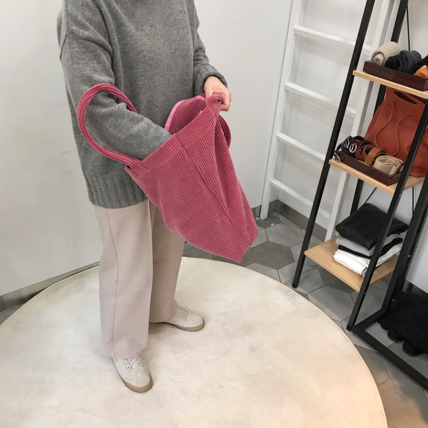 TOTE ECO SHOPPING TRAVEL corduroy eco bag golden b