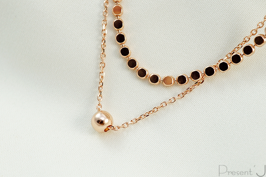 14k 18k layered two-ball necklace 30 men 2 women