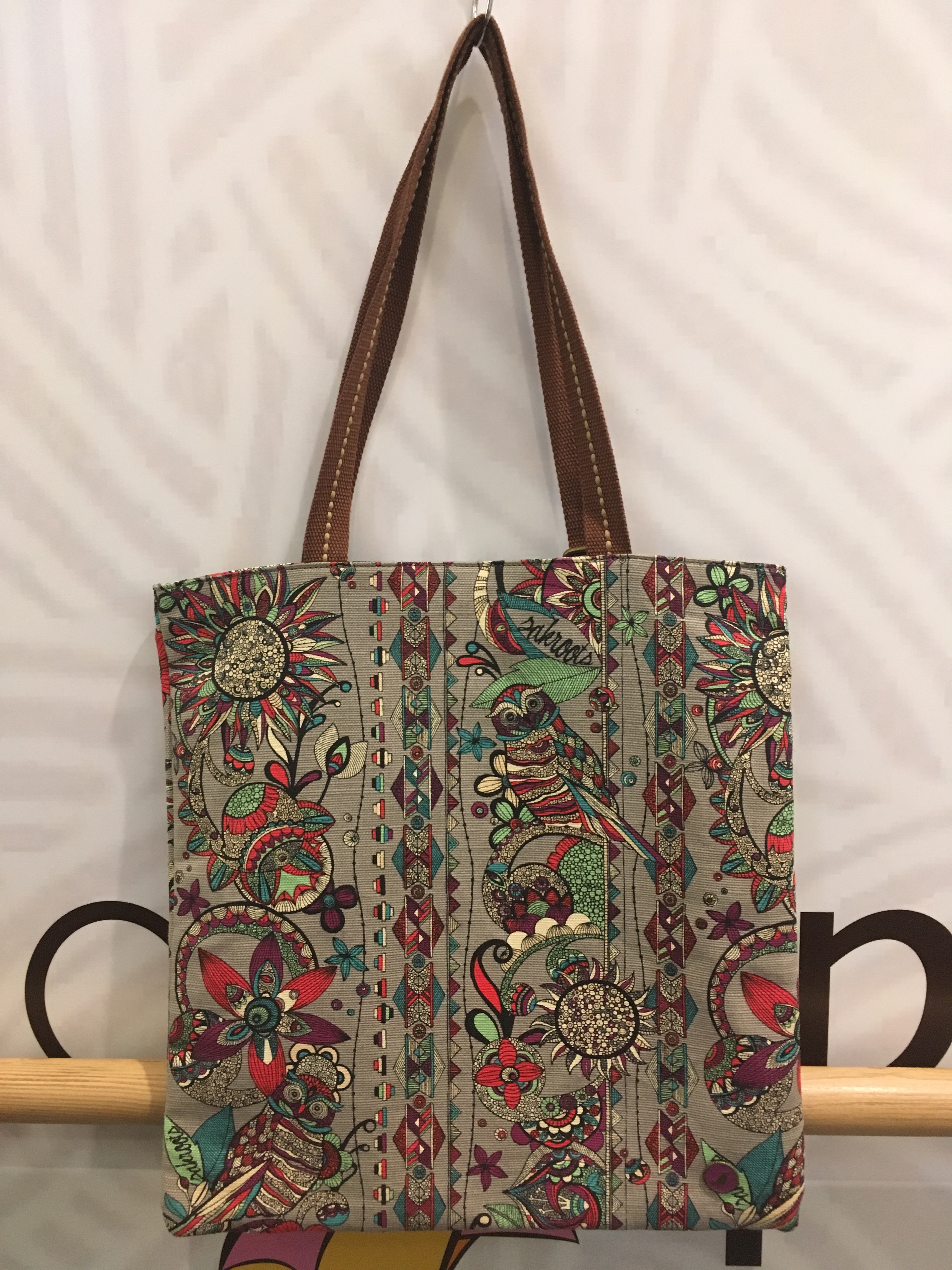 TOTE ECO SHOPPING TRAVEL Slacks Gray Owl Pattern E