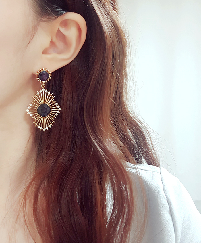 Dolce Purple Vintage Earrings Retrofit Look-a-fash