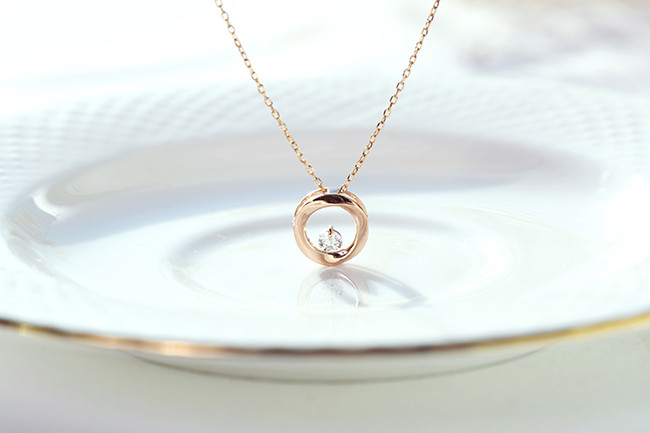 Luxury Circle Cubic Necklace Anniversary Gift Girl