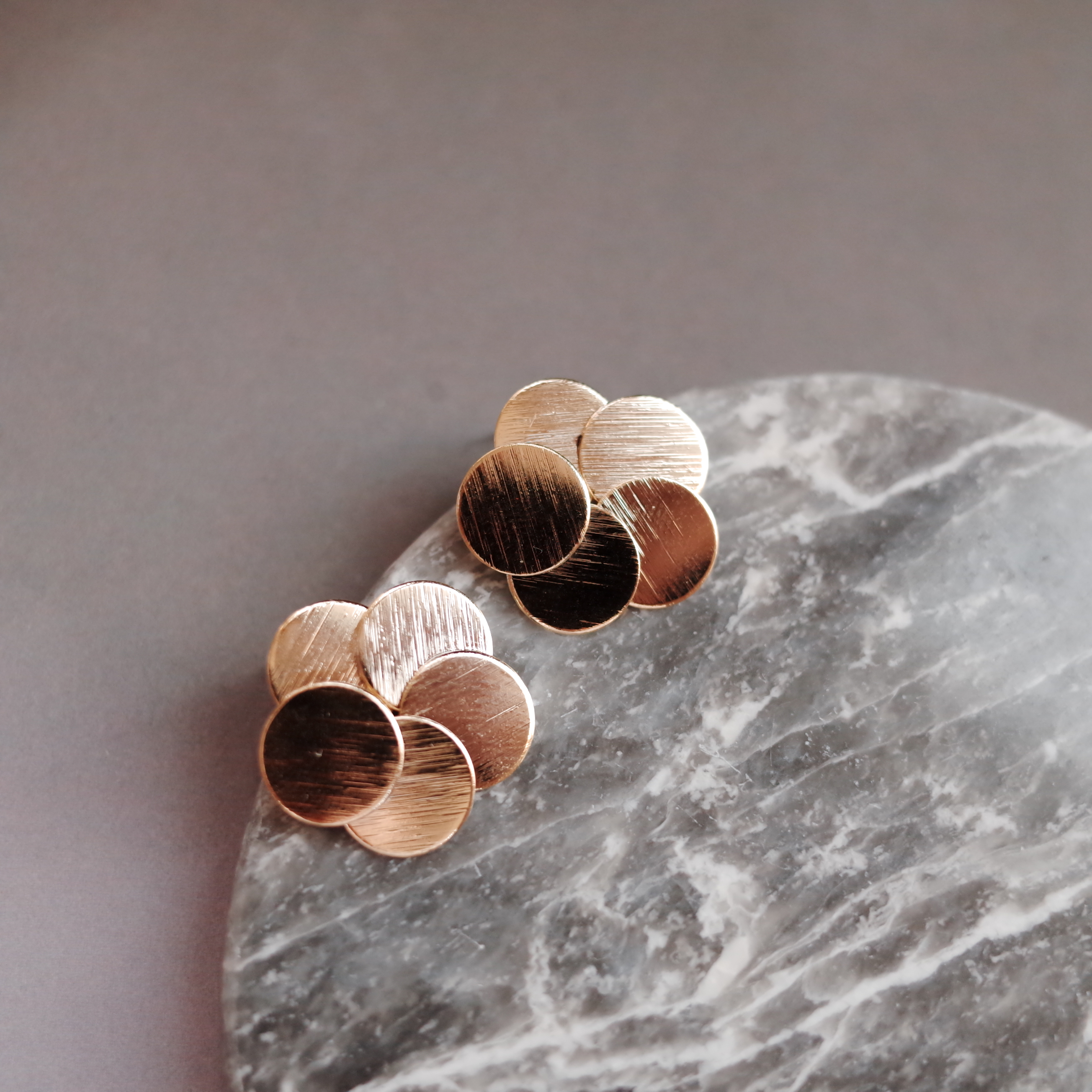 Triangular piece Circular metal Earrings Stylish c