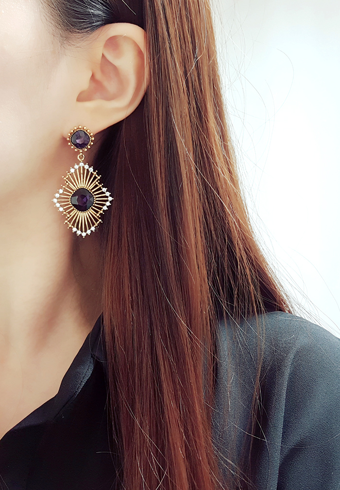 Dolce Purple Vintage Earrings Retrofit Look-a-fash