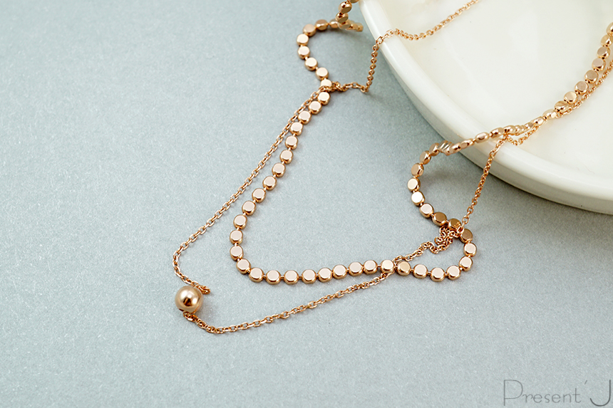 14k 18k layered two-ball necklace 30 men 2 women