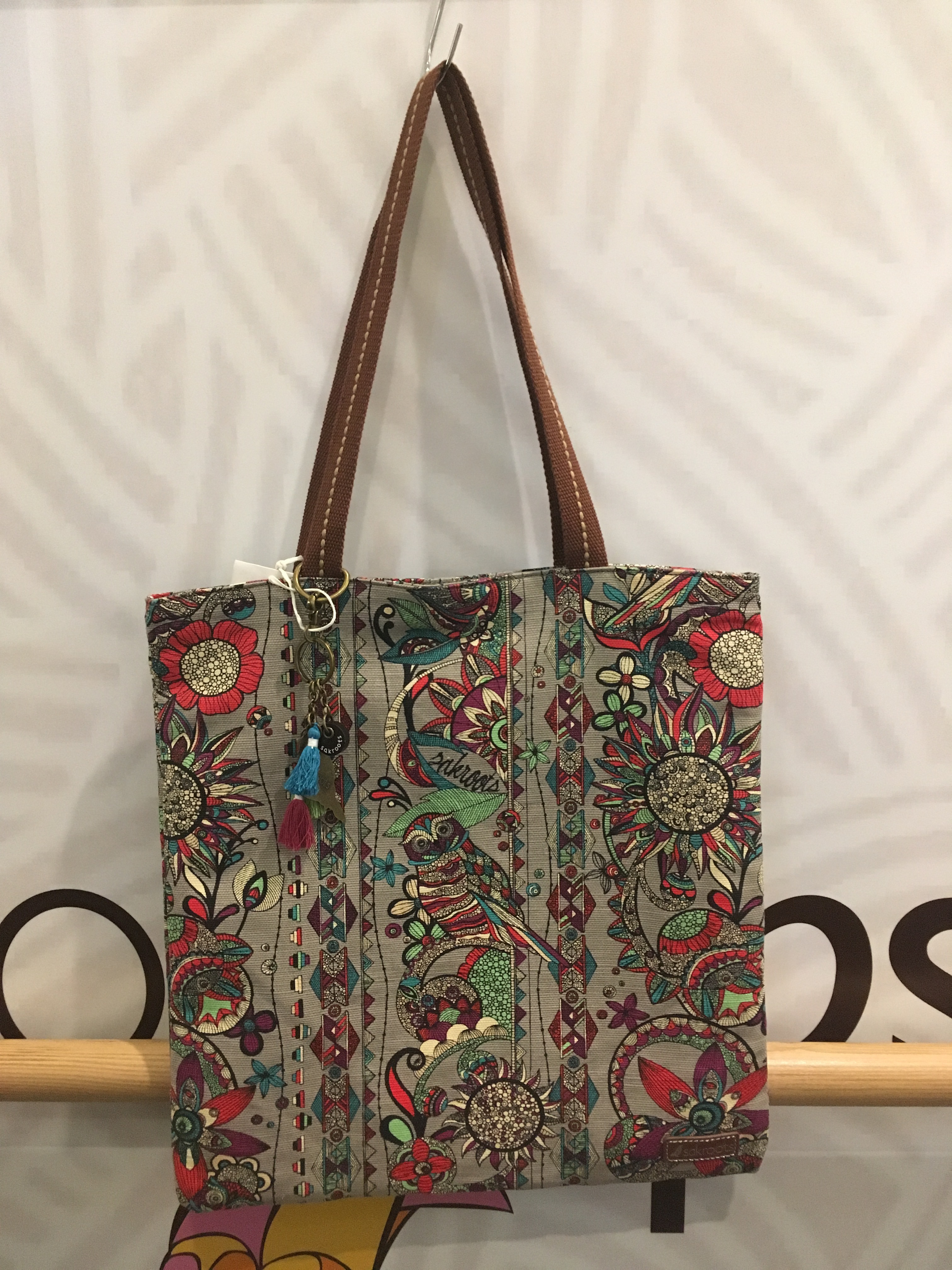 TOTE ECO SHOPPING TRAVEL Slacks Gray Owl Pattern E