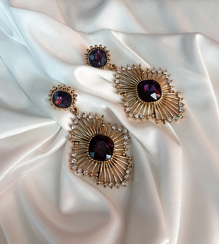 Dolce Purple Vintage Earrings Retrofit Look-a-fash