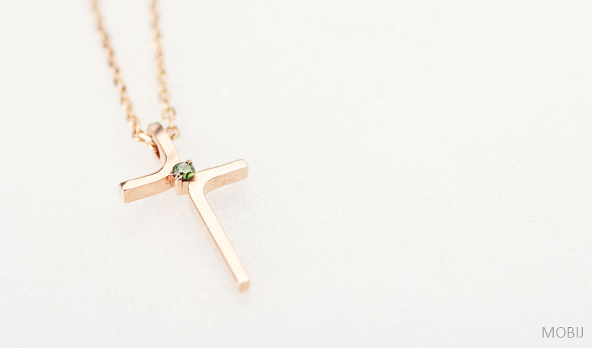 14K 18K Green Diabolic Cross Necklace Girl Gift Ch