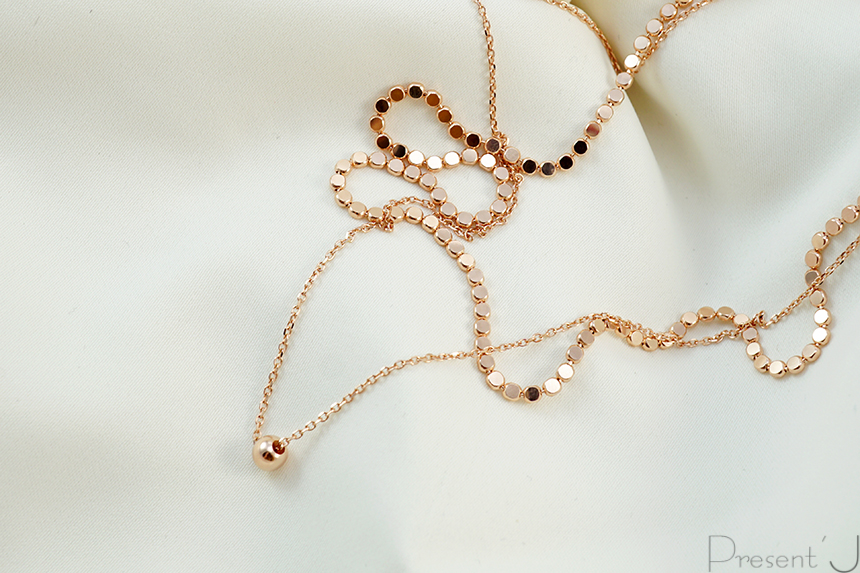 14k 18k layered two-ball necklace 30 men 2 women