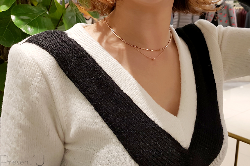 14k 18k layered two-ball necklace 30 men 2 women