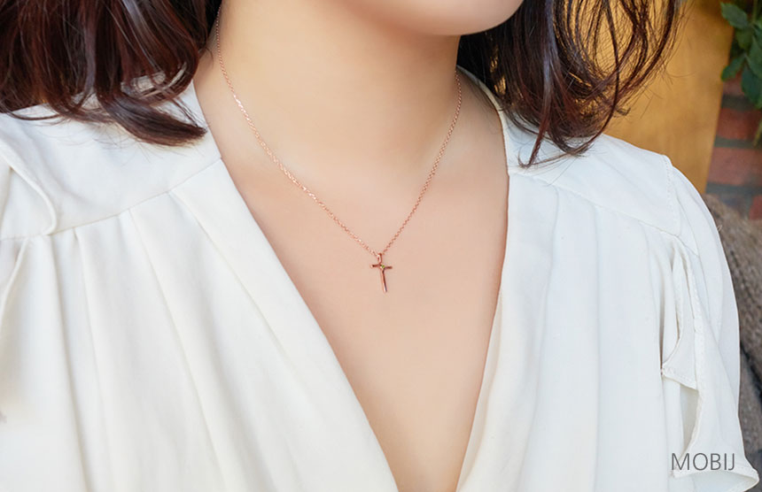 14K 18K Green Diabolic Cross Necklace Girl Gift Ch